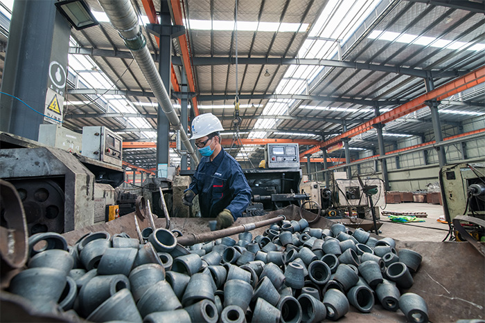 滕州网架配件-锥头加工车间